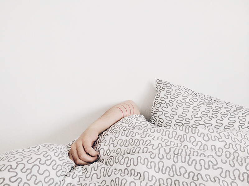 hiding under the blanket